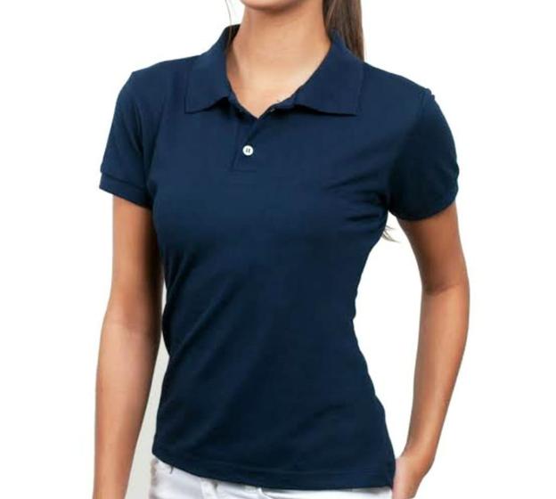 Imagem de Blusa feminina gola polo manga curta malha piquet