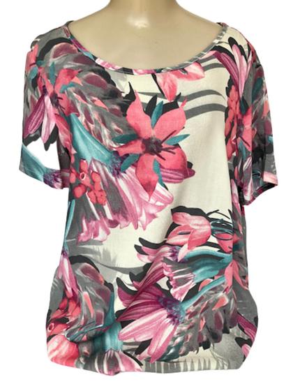 Imagem de Blusa Feminina H7LY Tam G - Hering Manga Curta Estampa Floral Viscose.