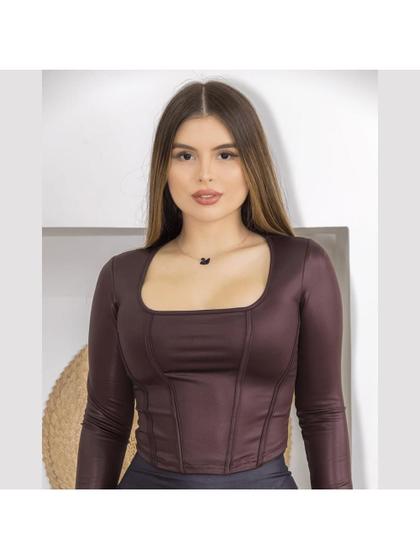 Imagem de Blusa feminina imitando corselete no cirre