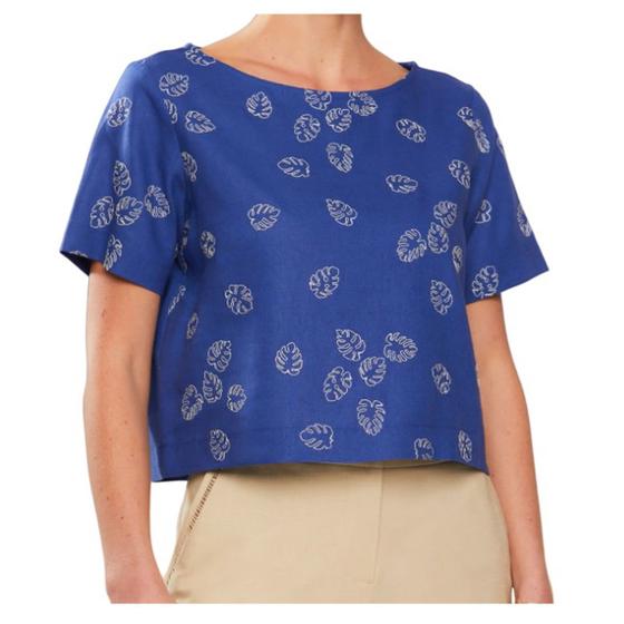 Imagem de Blusa Feminina Infini Linho Azul - S3390