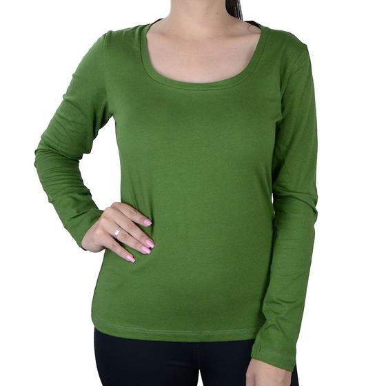 Imagem de Blusa Feminina Lado Avesso ML Verde Retro - L12140