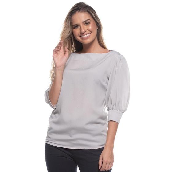 Imagem de Blusa Feminina Lisa Manga Bufante Decote Ombro A Ombro