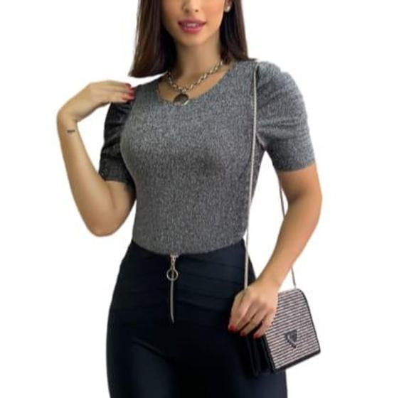 Blusa feminina lurex manga curta princesa estilo Menor preço em Blusa feminina lurex manga curta princesa estilo