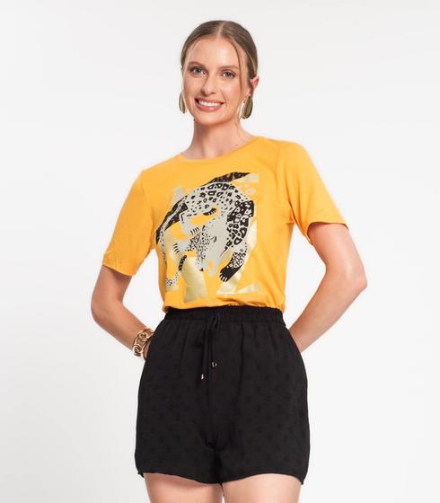 Imagem de Blusa Feminina Manga Curta Rovitex Amarelo