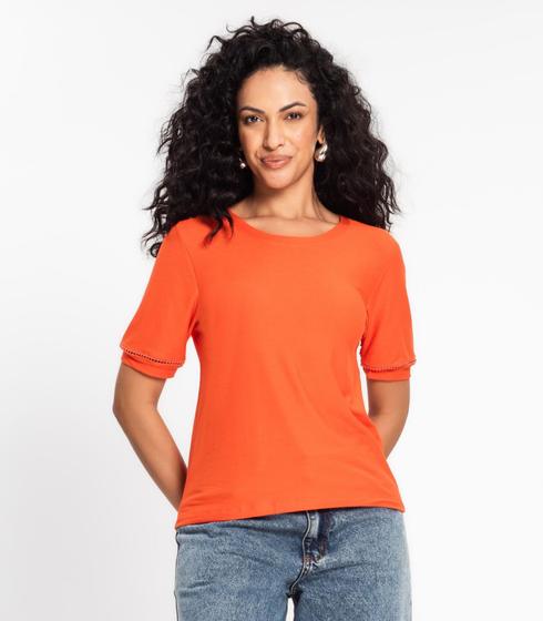 Imagem de Blusa Feminina Manga Curta Rovitex Laranja