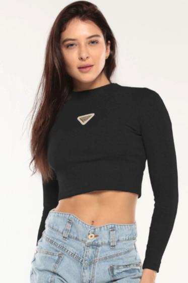 Imagem de Blusa Feminina Manga Longa Aplique Planet Girls Preto