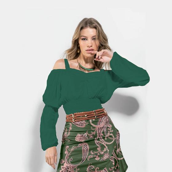 Imagem de Blusa Feminina Manga Longa Fashion Verde