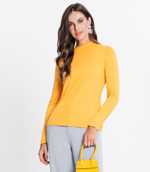 Imagem de Blusa Feminina Manga Longa Gola Alta Rovitex Amarelo