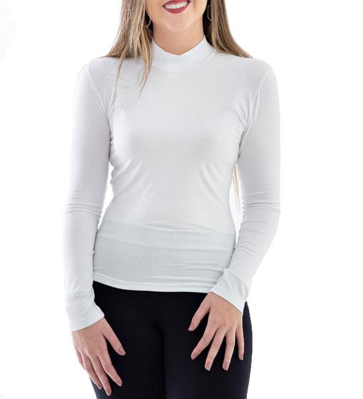 Imagem de Blusa feminina manga longa gola alta Viscolycra moda