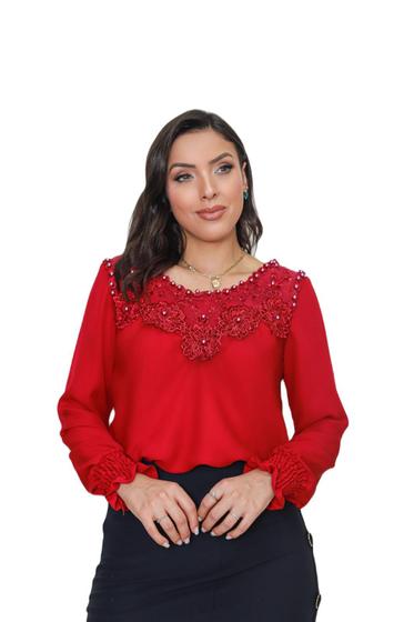 Imagem de Blusa feminina manga longa moda plus size casual sku:bmlp14