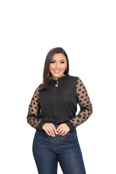 Imagem de Blusa feminina manga longa plus size p ao g3 sku:bmlp17