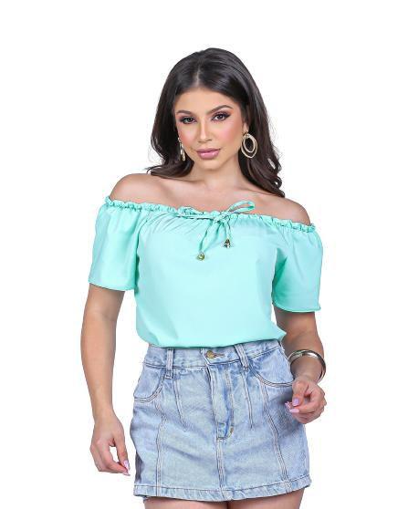 Imagem de Blusa Feminina Ombro a Ombro no Tecido Sedinha