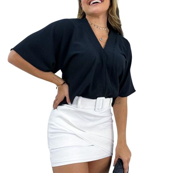 Imagem de Blusa Feminina Plus Size Bata Manga Bulfante