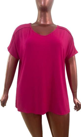 Imagem de Blusa Feminina Plus Size com Vivo no Ombro, casual que faz o seu estilo.