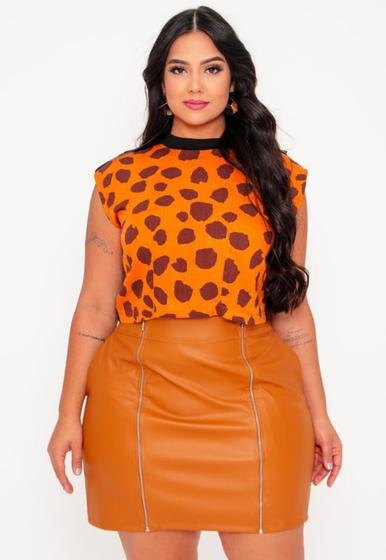 Imagem de Blusa Feminina Plus Size  Estampa Animal Print