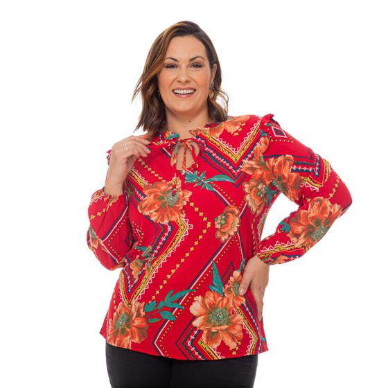 Imagem de Blusa Feminina Plus Size Moderna Roupa Grande Confortável