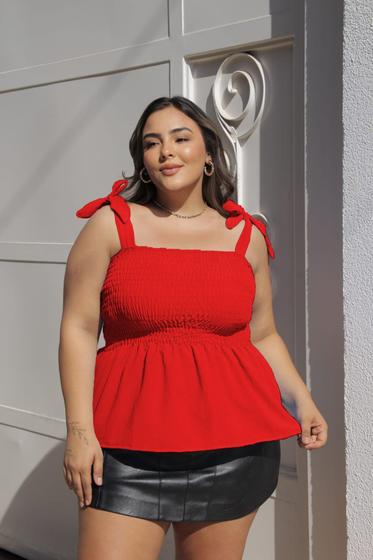 Imagem de Blusa Feminina Plus Size Premiun  Ajustável Bata Soltinha Tendência Verão 2025