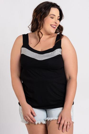 Imagem de Blusa Feminina Plus Size Visco Alças Largas - Serena