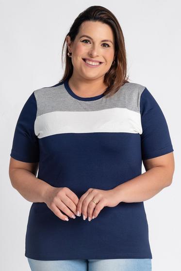 Imagem de Blusa Feminina Plus Size Visco Tricolor - Serena