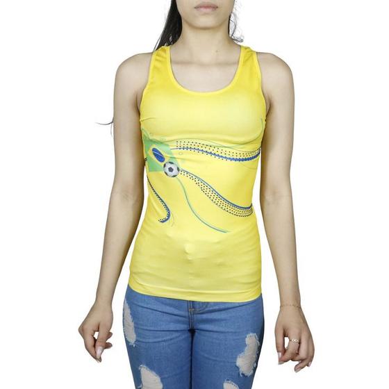 Imagem de Blusa Feminina Regata Seleção Brasileira Copa Conforto Moda