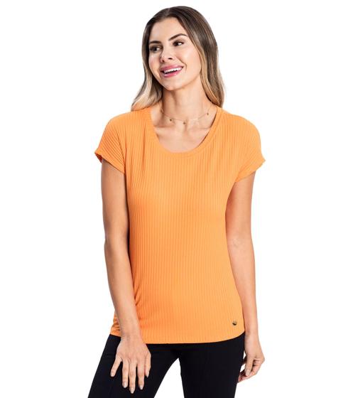 Imagem de Blusa Feminina Ribana Canelada Básica Rovitex Laranja