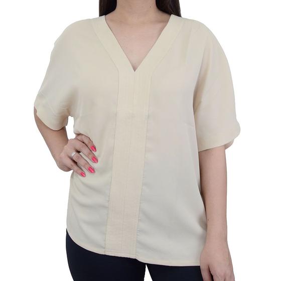 Imagem de Blusa Feminina Seiki Crepe Decote V Creme - 6214