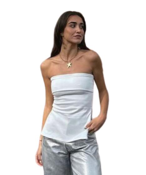 Imagem de Blusa Feminina Top Com Zíper Frontal Elegante