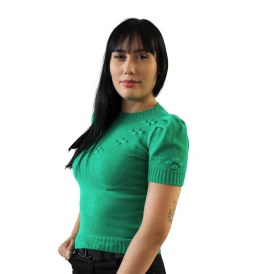 Imagem de Blusa Feminina Tricot Com Detalhes Manga Princesa