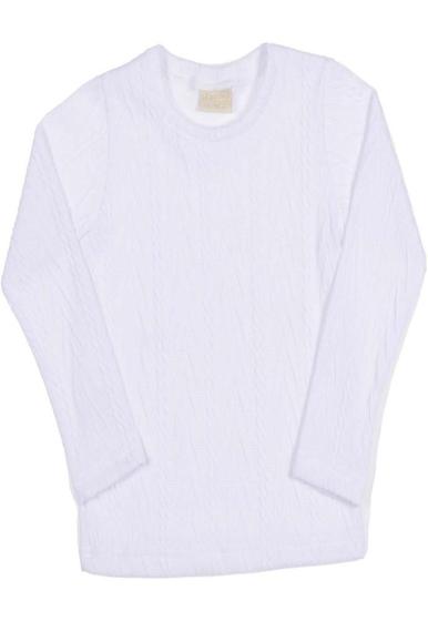 Imagem de Blusa Feminina Tricot Infantil Branca Vrasalon