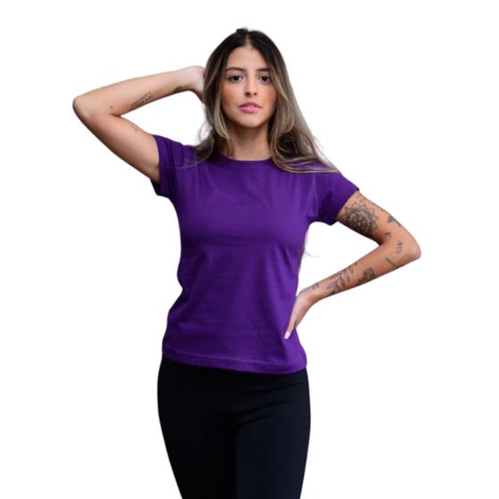 Imagem de Blusa Feminina Tshirt Algodão Camiseta Baby Look Slim Fit Casual