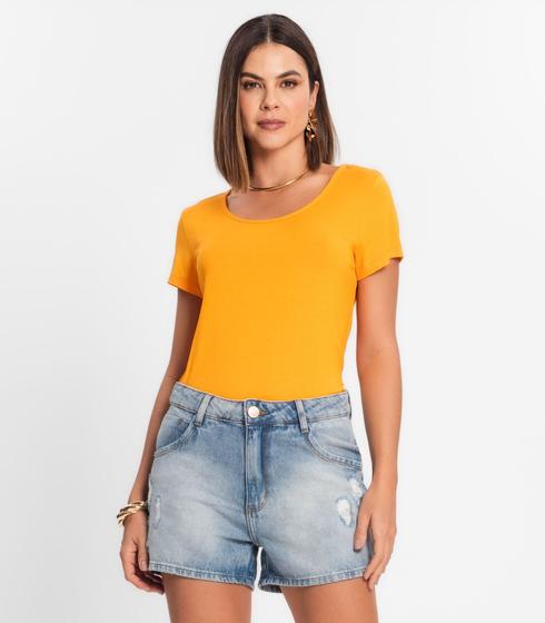 Imagem de Blusa Feminina Viscotorcion Básica Rovitex Laranja