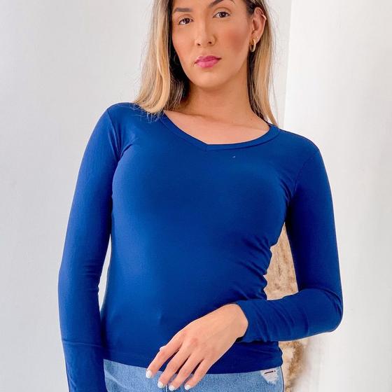 Imagem de Blusa Feminina VL Manga Longa Gola V