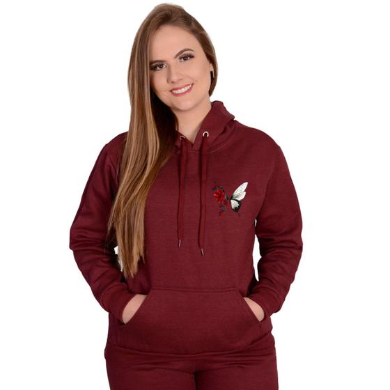 Imagem de Blusa Frio Moletom Feminino Personalizado Em Algodão Top Cores