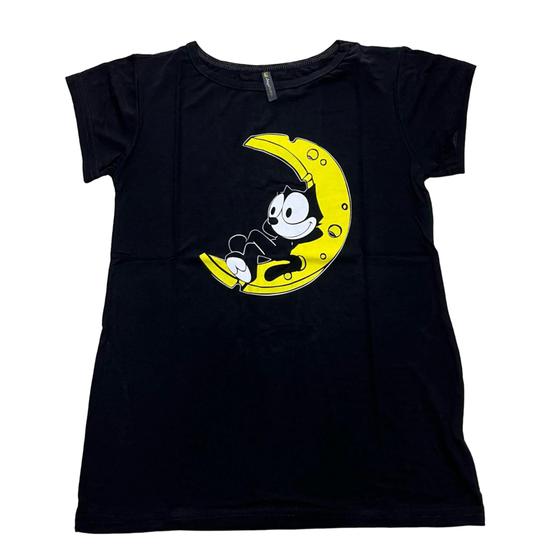 Imagem de Blusa Gato Félix Gatinho Camiseta Blusinha Feminina Baby Look Sfm826