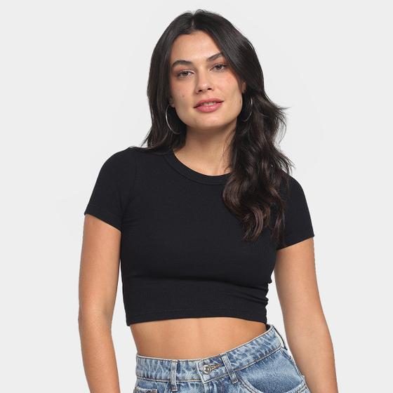 Imagem de Blusa Hering Cropped Canelada Feminina