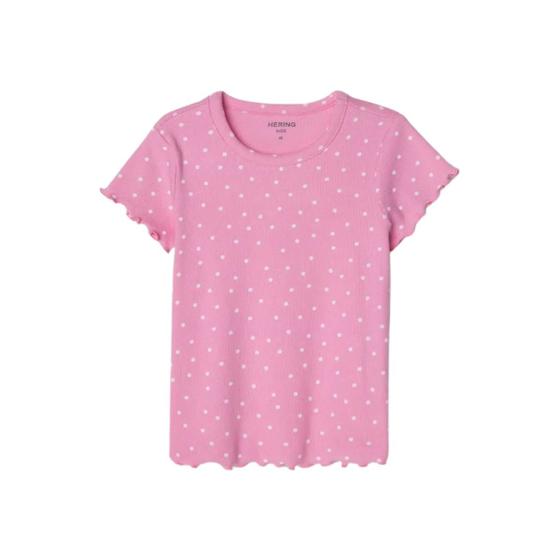 Imagem de Blusa Hering Infantil Menina Manga Curta Em Ribana Rosa