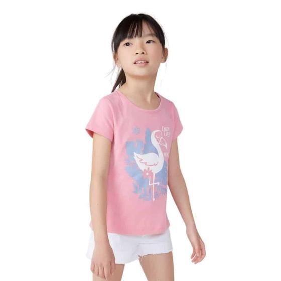 Imagem de Blusa Hering Kids Menina Estampada Manga Curta Rosa