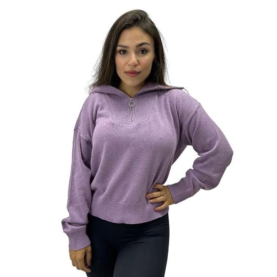 Imagem de Blusa Hering Lã Gola Alta com Zíper Manga Longa