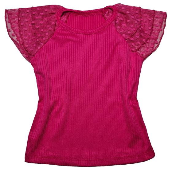 Imagem de Blusa Infantil Babadinho Tule Blusinha Menina