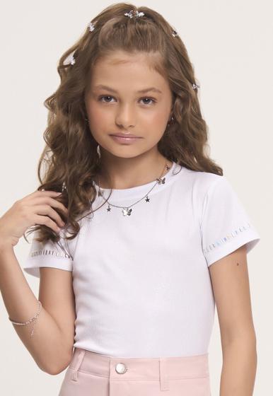 Imagem de Blusa Infantil Branca Camiseta Hi! Angel Bobylulu