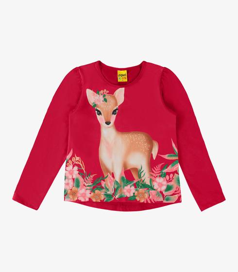 Imagem de Blusa Infantil Feminina Manga Longa Rovi Kids Vermelho