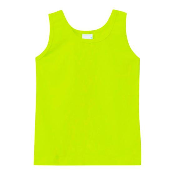 Imagem de Blusa Infantil Feminina Regata Básica Verde Neon em Algodão Malwee