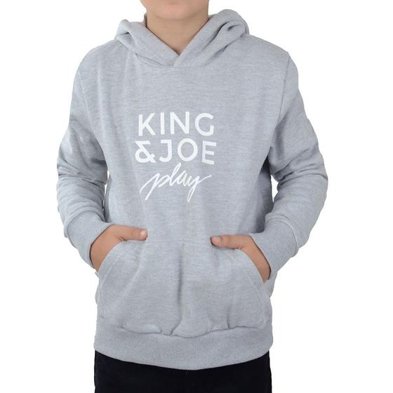 Imagem de Blusa Infantil Masculina King & Joe Moletom Slim Cinza - MO0