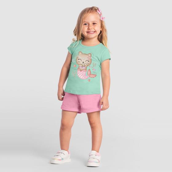 Imagem de Blusa infantil menina de gato sereia Brandili