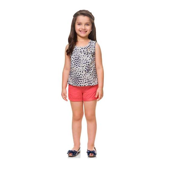 Imagem de blusa infantil menina em cotton corações milon