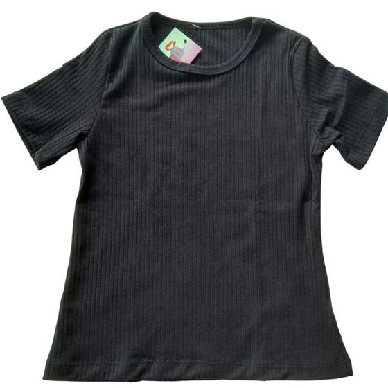 Imagem de Blusa infantil menina Manga curta Canelada 1 ao 16 09-A Lavin Basic