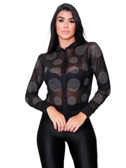 Top jaqueta bomber tule Store Black Friday