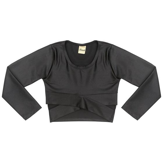 Imagem de Blusa Juvenil Look Jeans Cropped Preto