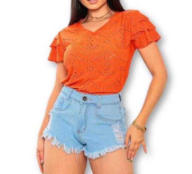 Imagem de Blusa laise manga babado feminina moda