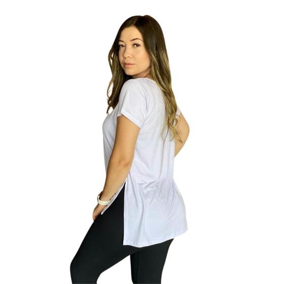 Imagem de Blusa Long Line Com Manga sobre legging - Tapa Bumbum